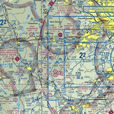 Lucky Lairds Landing Airport (81GA) VFR Sectional  Gaming Mouse Pad