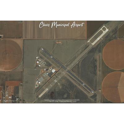 Clovis Municipal Airport (KCVN) Satellite Image Poster