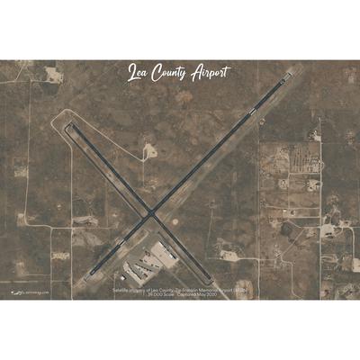 Lea County-Zip Franklin Memorial Airport (KE06) Satellite Image Poster