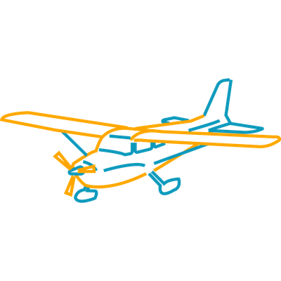 Cessna 172 Toddler T-Shirt (orange and blue aircraft outline)