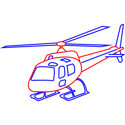 Airbus AS350 B2 Champion Hat (blue and red aircraft outline)