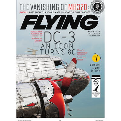 FLYING Magazine Cover Print - March 2016 12×16 Canvas