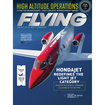 FLYING Magazine Cover Print - June 2016 24×36 Canvas