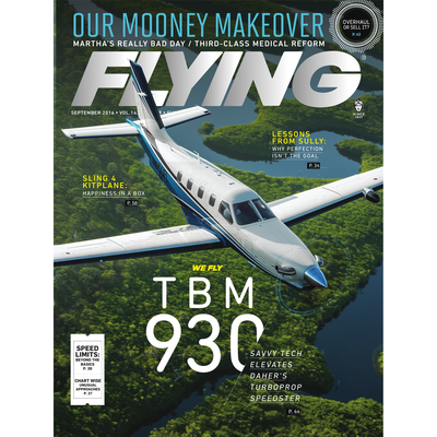 FLYING Magazine Cover Print - September 2016 24×36 Canvas