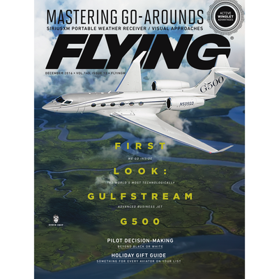 FLYING Magazine Cover Print - December 2016 12×16 Canvas
