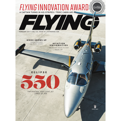 FLYING Magazine Cover Print - February 2017 11×14 Metal Print