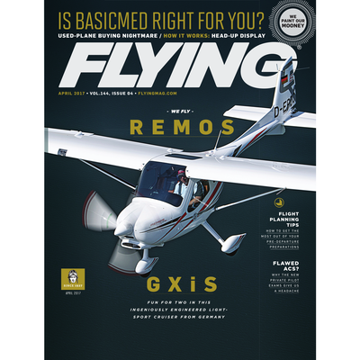 FLYING Magazine Cover Print - April 2017 12×16 Canvas