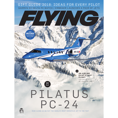 FLYING Magazine Cover Print - December 2018 24×36 Canvas