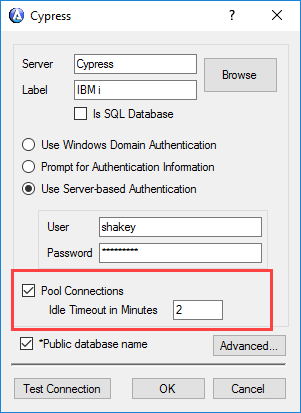 Configuring connection pooling