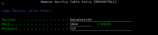 Remove DataGate's service table entry