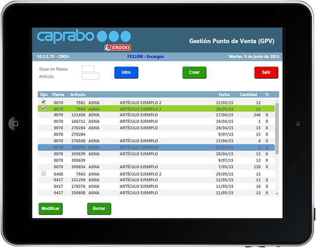 Caprabo mobile app--work with panel
