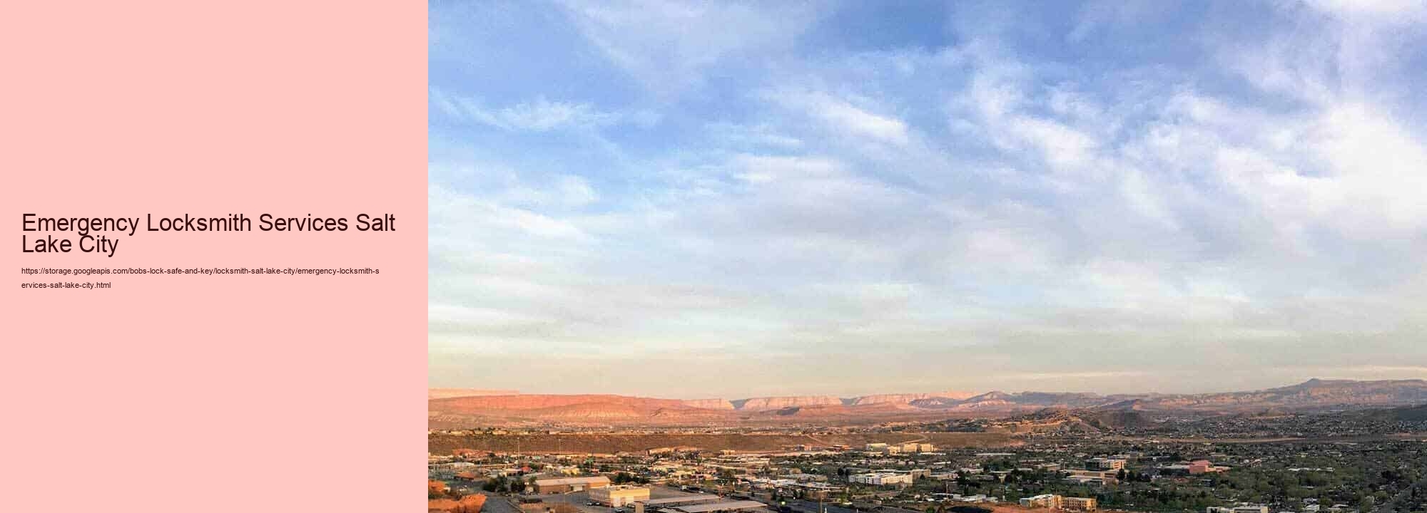 Emergency Locksmith Services Salt Lake City