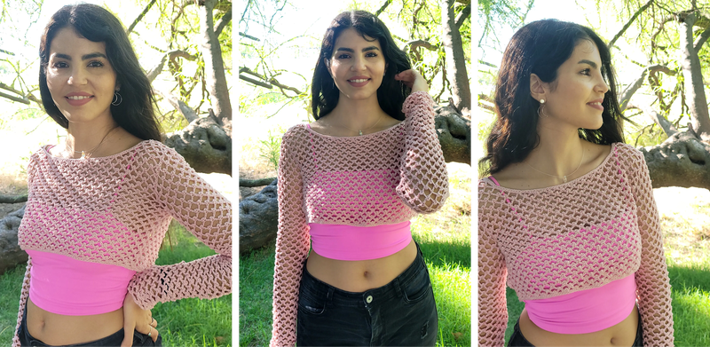 mesh top crochet 3 photos