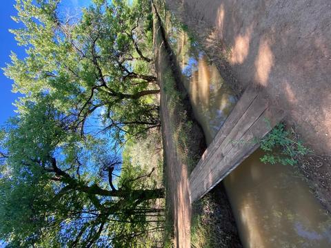 Crossing the irrigation ditch to access the Bosque