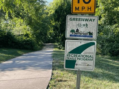 Greenway Trail sign at McKay Park