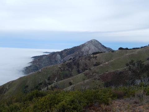 North view at ridgeline, towards Pico Blanco