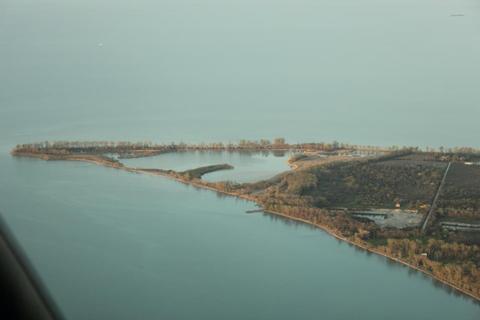 Aerial view of Lighthouse Point, looking east.