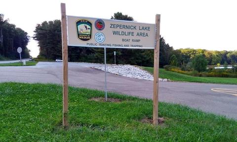 Zepernick Wildlife Area parking lot and boat ramp