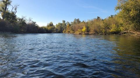 View looking downstream from near the east end of this hotspot. Turlock Lake SRA campground is on the left bank at this location.