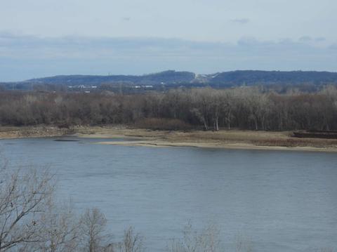 View of the Mississippi River from the paved overlook trail.