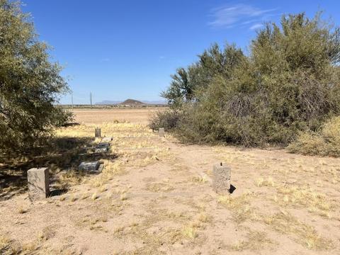 Looking N toward Poston Butte from within cemetery