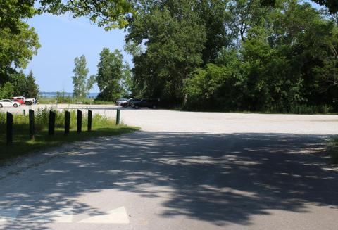 Entrance to west beach parking lot.