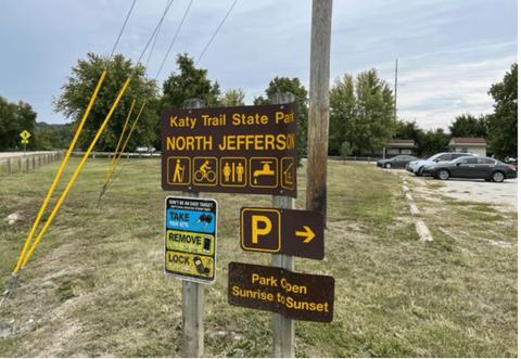 North Katy Trail acess sign