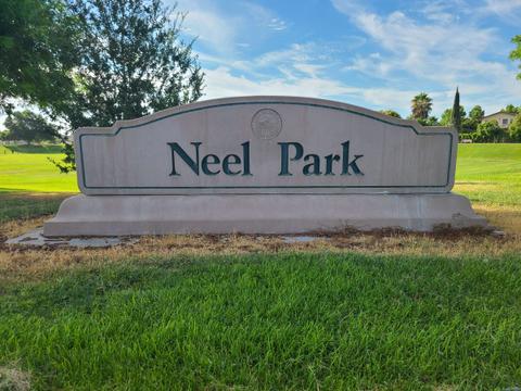 This park sign is at the northwest corner of the park at the intersection of Boothe and Helen Perry roads.