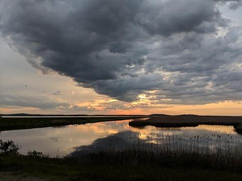 A cloudy sunset viewed from the Hellcat Dike
