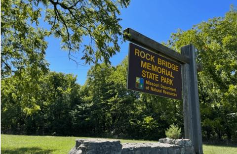 Rock Bridge Memorial State Park sign