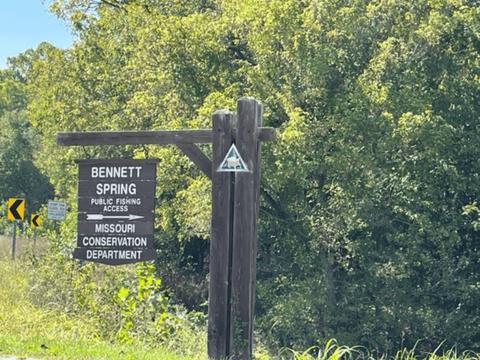 Bennett Spring Access sign
