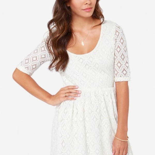 Image for Robe en dentelle blanc cassé Roxy Out There