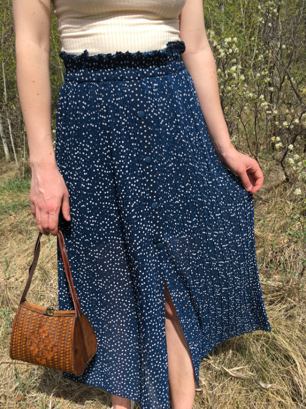 Featured image for Jupe longue Zara à pois polka dots skirt