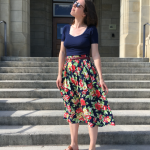 Featured thumbnail for jupe vintage fleurie vintage skirt