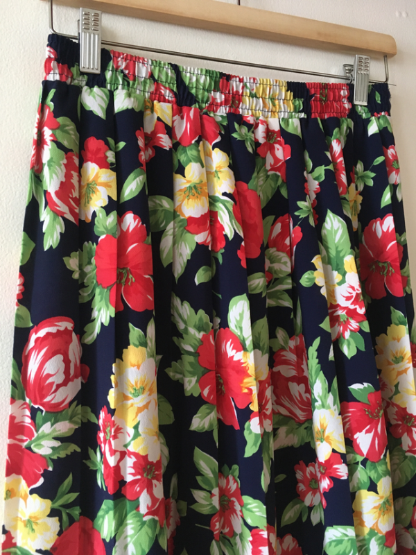 Image for jupe vintage fleurie vintage skirt