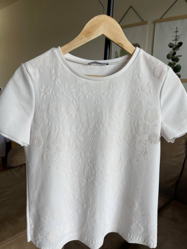 Image for T-Shirt blanc à motifs - Zara.