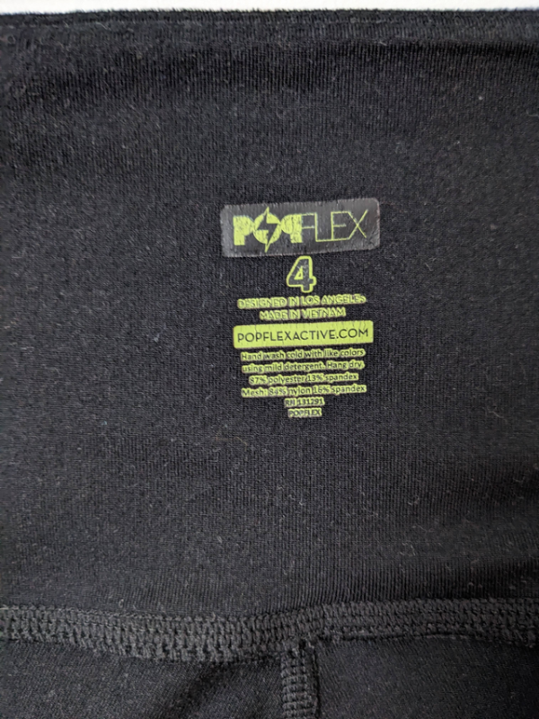 Image for POPFLEX Blogilates Adventure Zip Leggins Noir Pilates Yoga Taille 4 P Petit