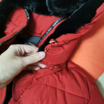 Thumbnail for Manteau long hiver rouge cintré