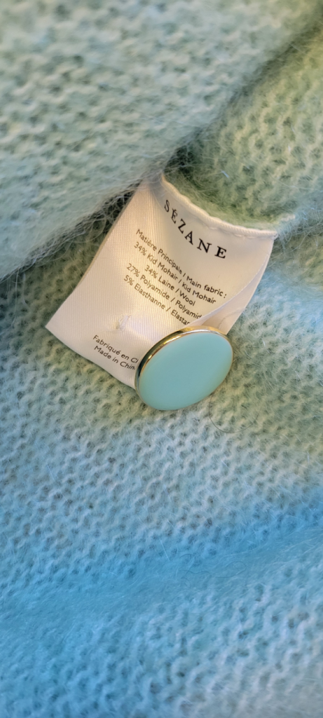 Image for Gilet Sézane Mia vert d'eau XS