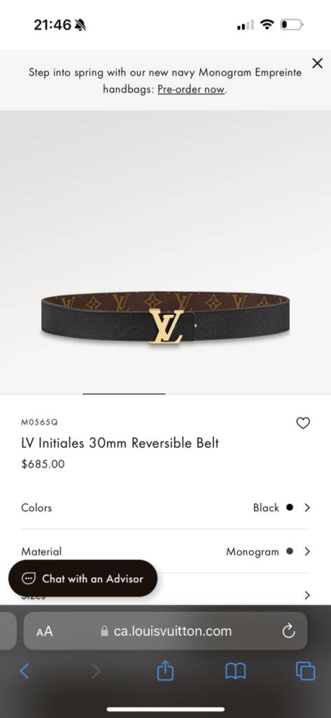 Featured image for Ceinture Louis Vuitton