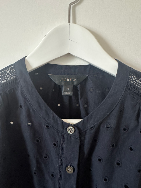 Image for J crew eyelet blouse marine