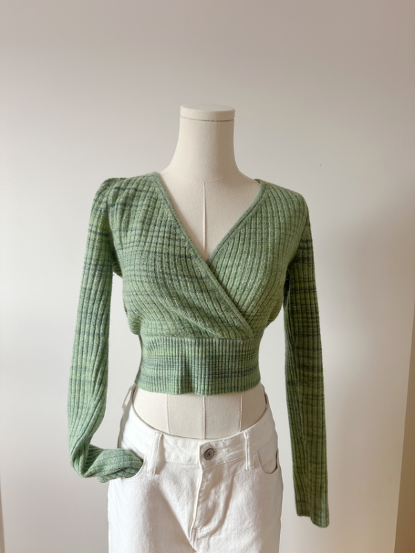 Image for Tricot crop top manches longues