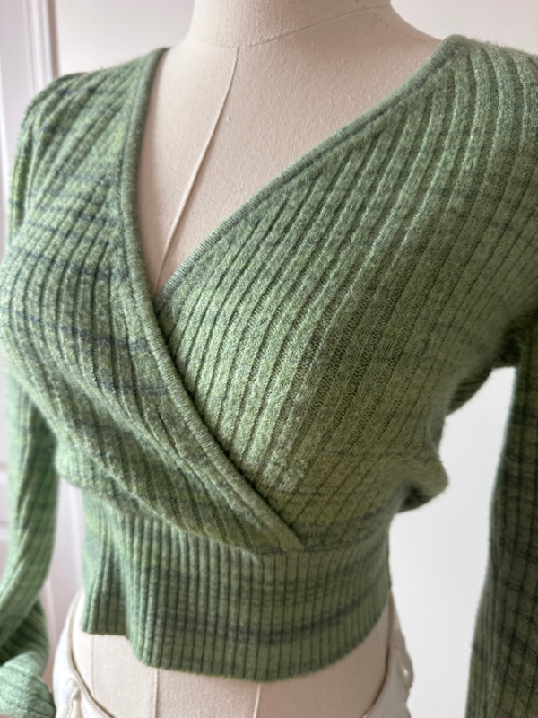 Image for Tricot crop top manches longues