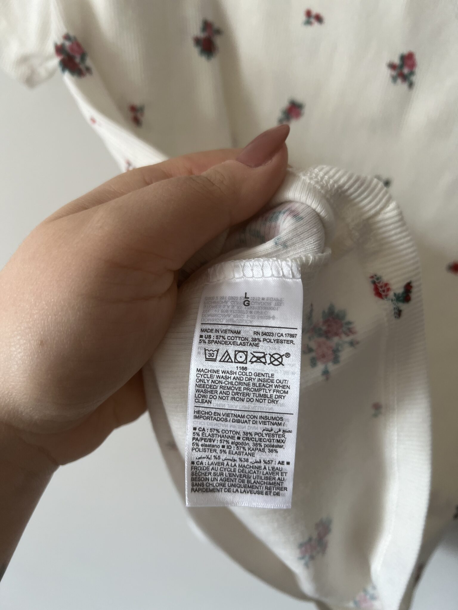 Image for T-shirt côtelé blanc fleuri Old Navy