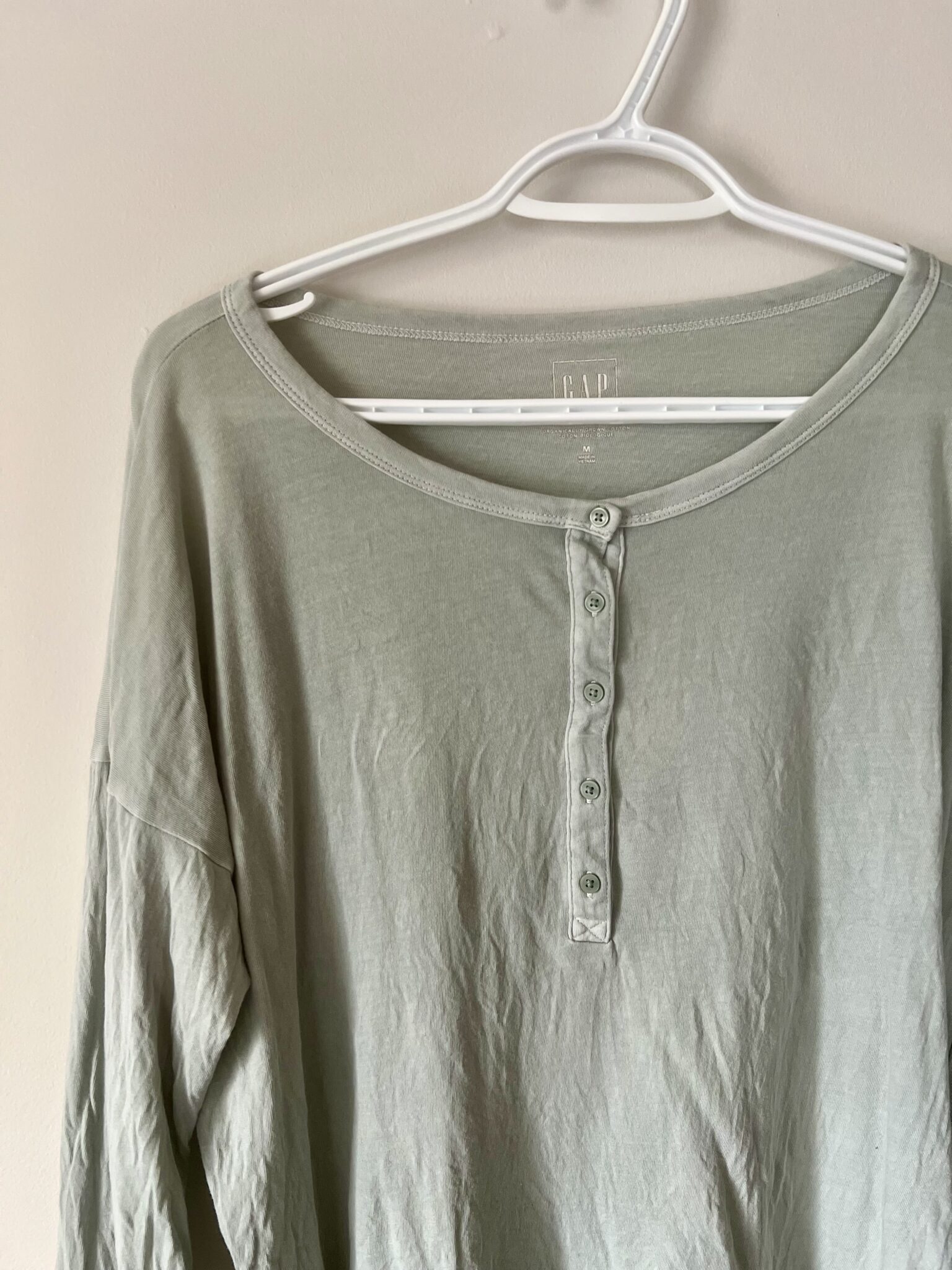 Image for T-shirt Chandail Manches Longues Vert Sauge Gap