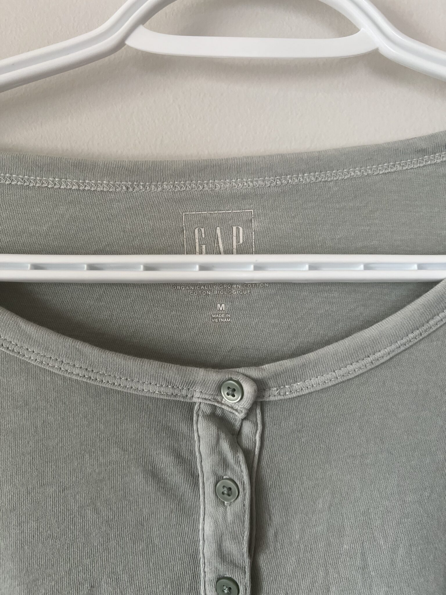 Image for T-shirt Chandail Manches Longues Vert Sauge Gap