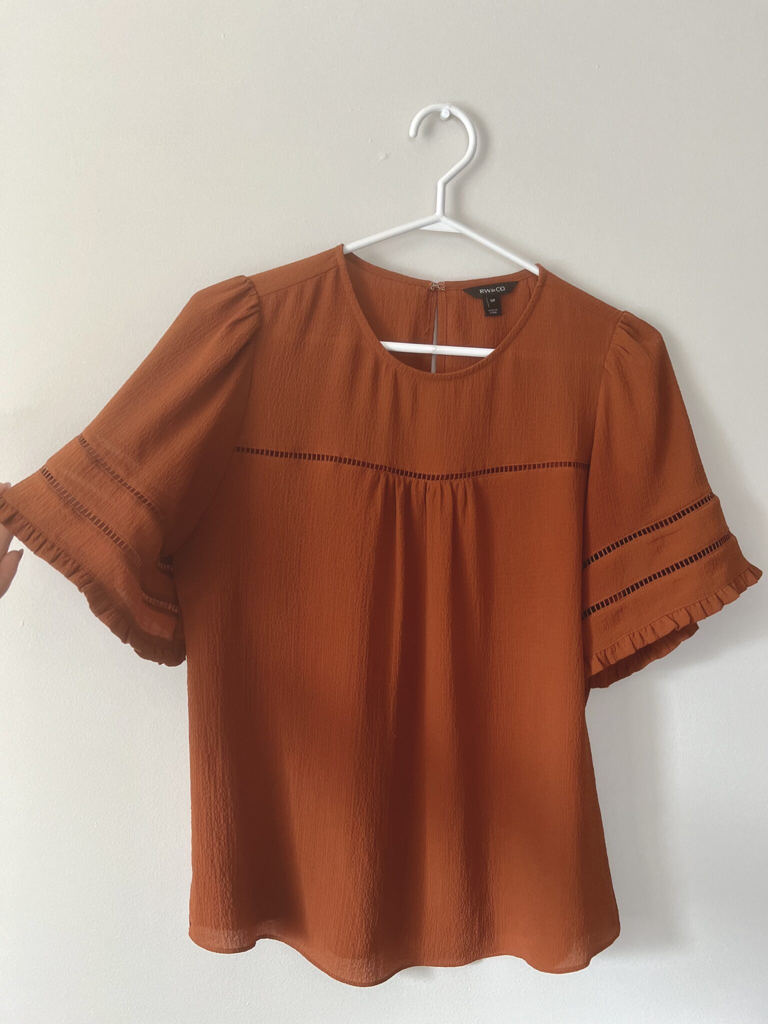 Featured image for Blouse manches courtes Orange Brûlée RW&CO
