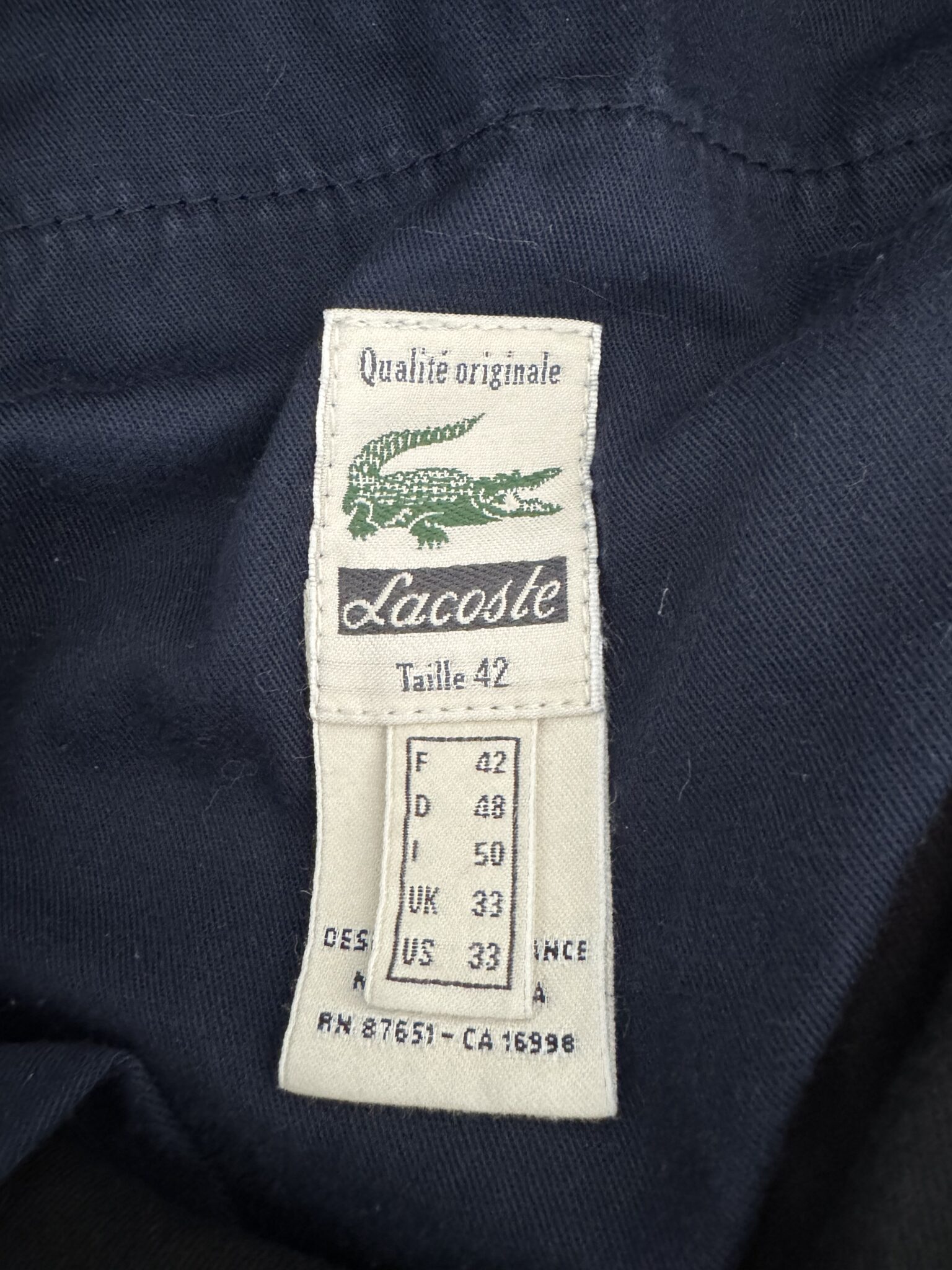 Image for 42 Pantalon Lacoste noir