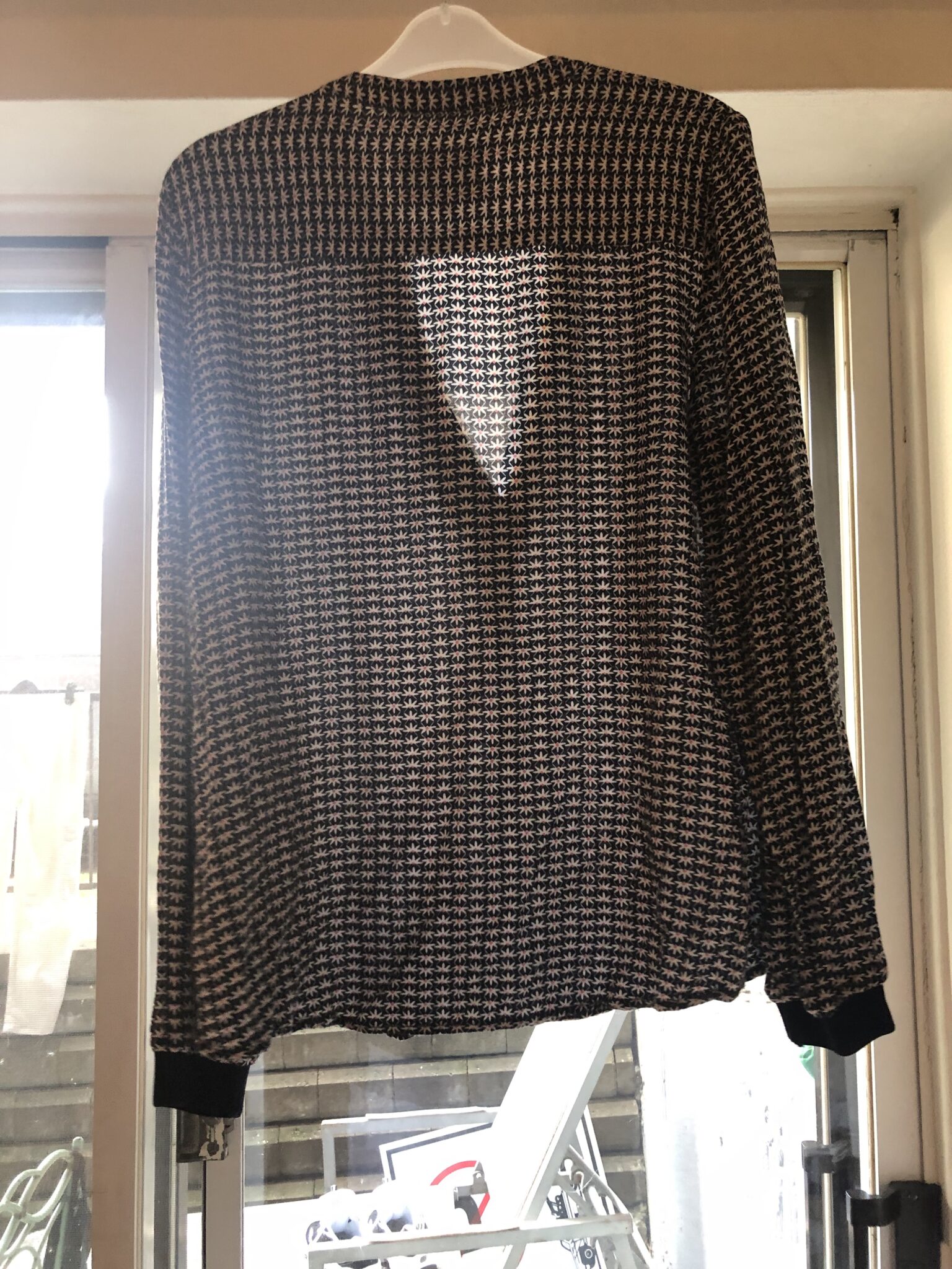 Image for Vente!! Part two small blouse marine minuit avec motif blanc et rosé