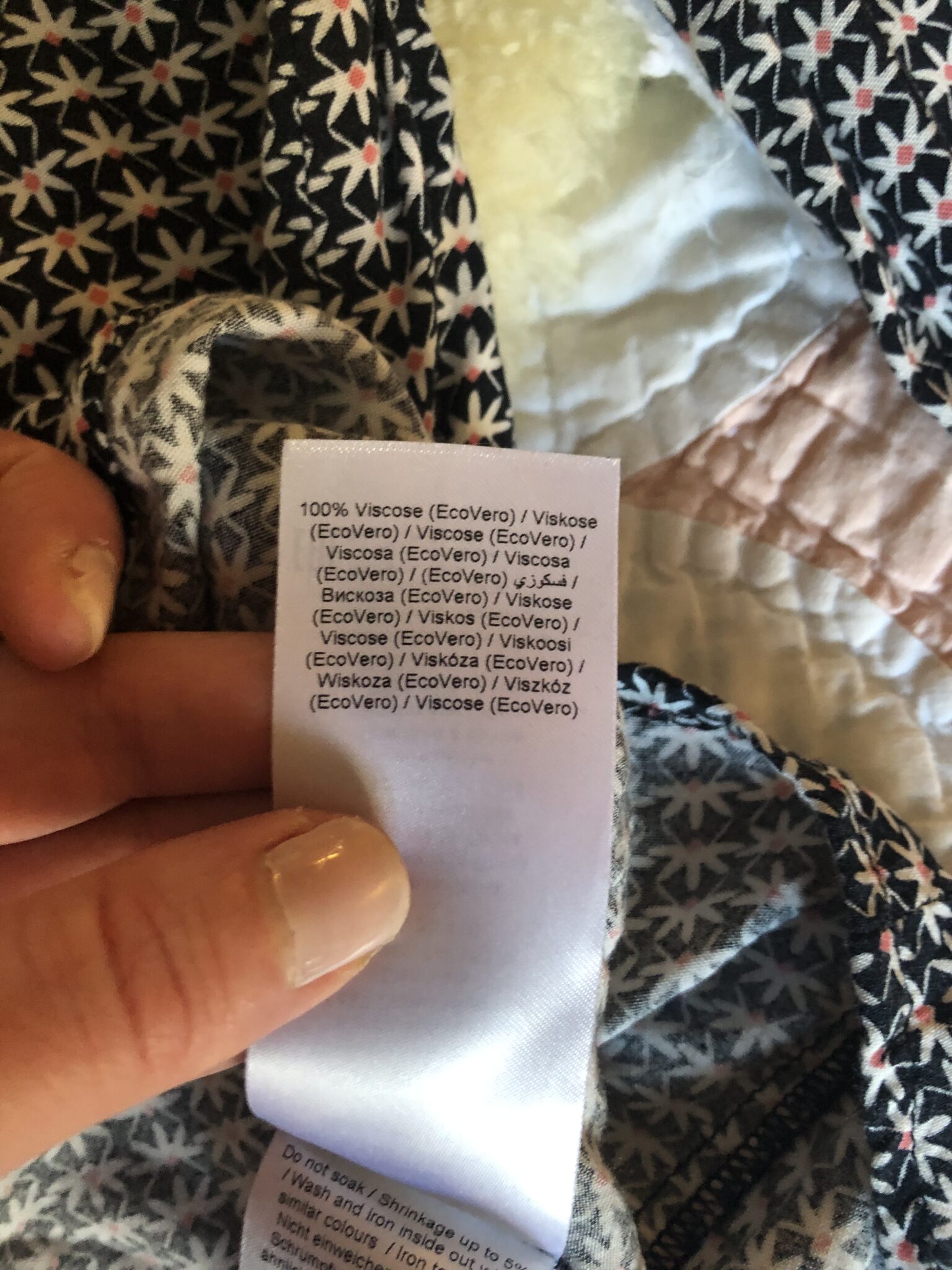 Image for Vente!! Part two small blouse marine minuit avec motif blanc et rosé